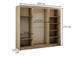 Schiebetürenschrank 250 cm mit Spiegel und LED-Beleuchtung Luzio Eiche Sonoma