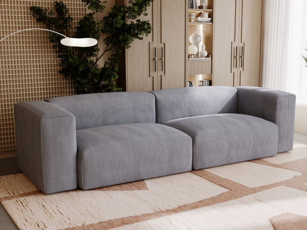Sofa Moderne Cord Sofa für Wohnzimmer Landi Grau