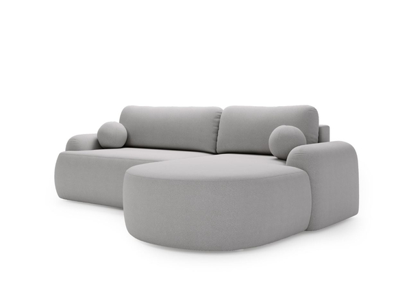 Ecksofa L-Form Rechts mit Schlaffunktion und Bettkasten Aurio Grau