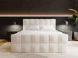 Boxspringbett mit Bettkasten 200x200 Bouclé-Stoff Alicante Beige