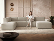 Wohnlandschaft Links Belluno Bouclé-Stoff Beige