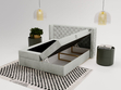 Boxspringbett mit Bettkasten 160x200 Lion Hellgrau
