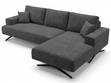 Ecksofa L-Form auf Metallbeinen Leto Rechts Anthrazit