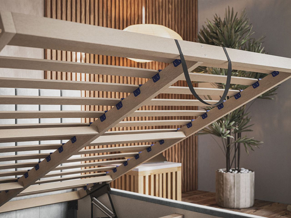 Polsterbett mit Bettkasten und Lattenrost 120x200 Andri Dunkelblau