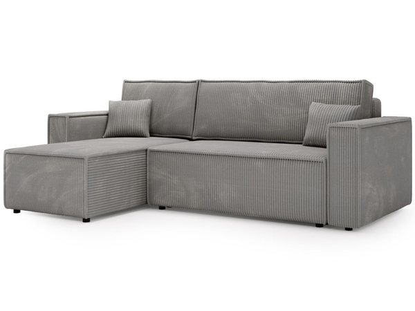Modernes Ecksofa mit Schlaffunktion und Stauraum Prato L Grau