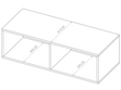 Set mit zwei TV-Lowboard mit Türen 100 cm Kioto Schwarz matt