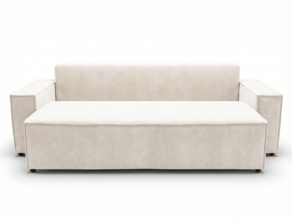 Schlafsofa mit Bettfunktion und Bettkasten Sivra Creme