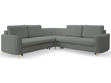 Ecksofa L-Form Rechts mit Schlaffunktion und Bettkasten Limon Grau