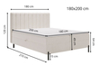 Boxspringbett mit Bettkasten 180x200 Primavera Dunkelgrau