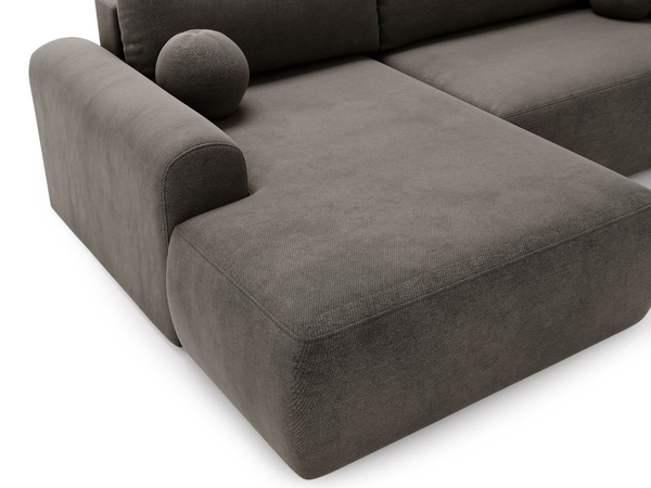 Ecksofa L-Form mit Schlaffunktion und Bettkasten Savana Links Grau