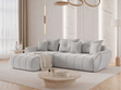 Ecksofa L-Form mit Schlaffunktion und Bettkasten Decor L Grau