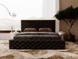 Polsterbett mit Bettkasten und Lattenrost 180x200 Wave Schwarz