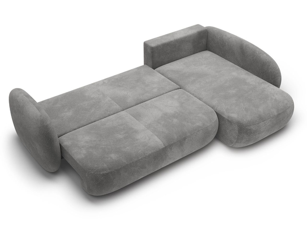 Ecksofa mit Schlaffunktion und Bettkasten Rechts Carino Grau