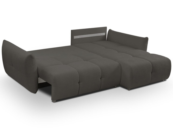 Ecksofa L-Form mit Schlaffunktion und Bettkasten Bene Schwarz