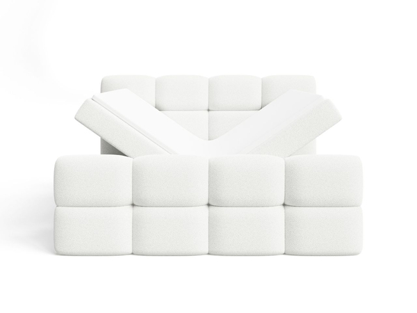 Boxspringbett mit Bettkasten 140x200 Rivon Creme