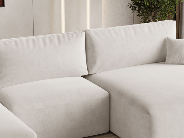 Wohnlandschaft mit Schlaffunktion und Bettkasten Serene Hellbeige