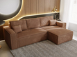 Ecksofa L-Form mit Schlaffunktion und Bettkasten Prato XL Braun