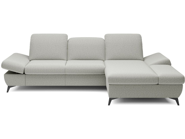 Ecksofa L-Form Rechts mit Schlaffunktion und Bettkasten Hannover Hellgrau