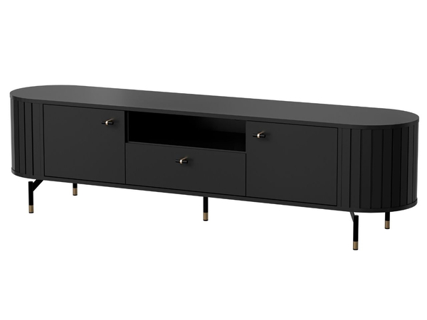 Möbel-Set für Wohnzimmer Soria Schwarz mat
