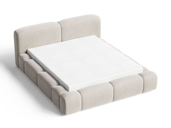 Polsterbett mit Bettkasten und Lattenrost 140x200 Aubi Beige