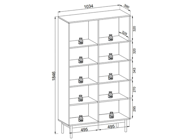 Vitrinenschrank Julio Cashmere