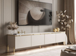 TV-Lowboard im Glamour-Stil mit LED-Beleuchtung Celle, Kaschmir matt