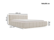 Polsterbett mit Bettkasten und Lattenrost 160x200 Orio Beige