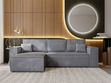 Ecksofa L-Form mit Schlaffunktion und Bettkasten Prato XL Dunkelgrau 