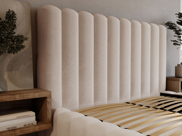 Polsterbett mit Bettkasten und Lattenrost 180x200 Rotto Beige