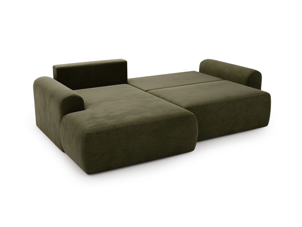 Ecksofa L-Form mit Schlaffunktion und Bettkasten Savana Links Grün