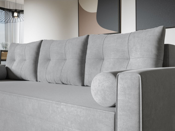 Schlafsofa mit Bettfunktion und Bettkasten Pori Creme