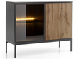 Türkommode mit Led Deo 104 cm Schwarz, Eiche Wotan