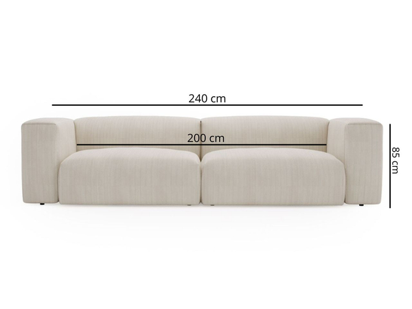 Sofa Moderne Cord Sofa für Wohnzimmer Landi Beige