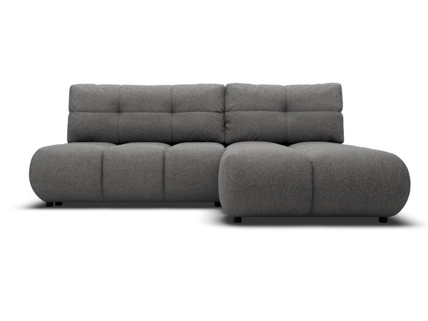 Ecksofa mit Schlaffunktion und Bettkasten Rechts Milet Grau