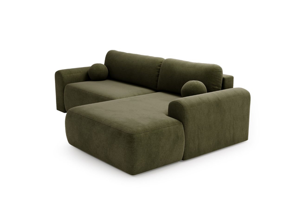 Ecksofa L-Form mit Schlaffunktion und Bettkasten Savana Rechts Grün