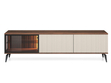 TV-Lowboard mit Türen und LED Vinni Dunkler Walnuss Cashmere