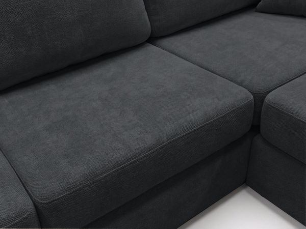 Ecksofa L-Form fürs Wohnzimmer Nesto Rechts Schwarz