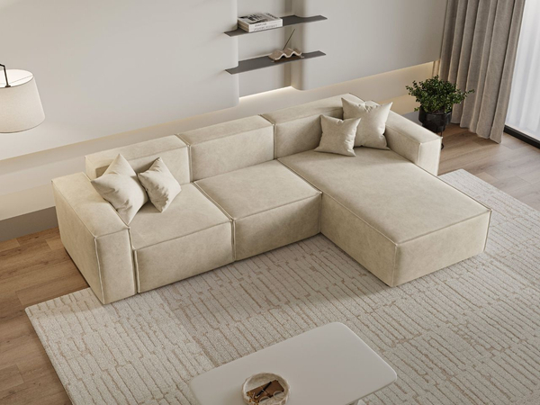 Ecksofa L-Form Rechts Arizona Beige