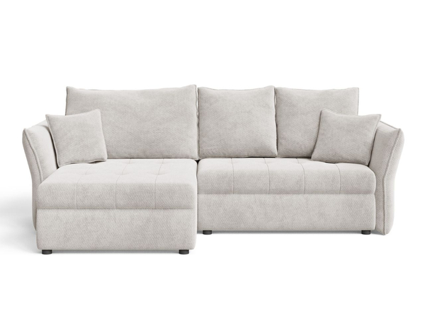 Ecksofa L-Form mit Schlaffunktion und Bettkasten Lino Dunkelbeige