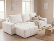 Ecksofa L-Form mit Schlaffunktion und Bettkasten Bresso Creme