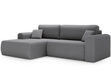 Ecksofa mit Schlaffunktion und Bettkasten Belvio links Dunkelgrau