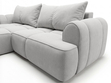 Ecksofa L-Form Links mit Schlaffunktion und Bettkasten Bonno Grau