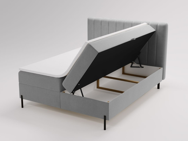 Boxspringbett mit Bettkasten 160x200 Primavera Hellgrau