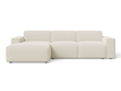 Ecksofa L-Form Links Lavia Bouclé-Stoff Hellbeige