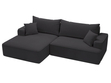 Ecksofa L-Form Links mit Schlaffunktion und Bettkasten California Schwarz