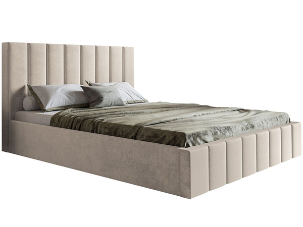 Polsterbett mit Bettkasten und Lattenrost 120x200 Siena Beige