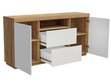 Wohnzimmer-Set – TV-Schrank und Kommode Asumi Weiß und Eiche Wotan