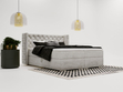 Boxspringbett mit Bettkasten 120x200 Lion Hellgrau