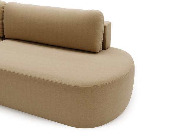 Ecksofa L-Form Links mit Schlaffunktion und Bettkasten Aurio O Hellbraun