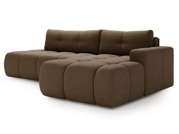 Ecksofa L-Form Rechts mit Schlaffunktion und Bettkasten Montero Braun